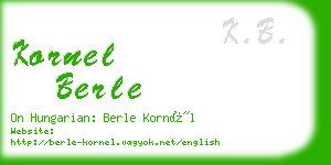 kornel berle business card